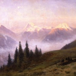 A view of the Jungfrau Massif seen from Grindelwald